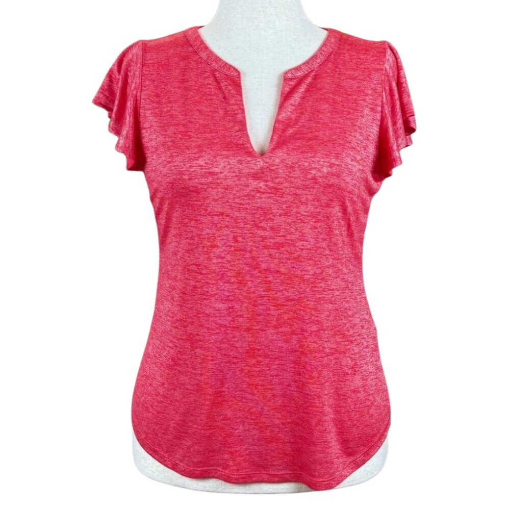 White House Black Market Red Short Sleeve Tee